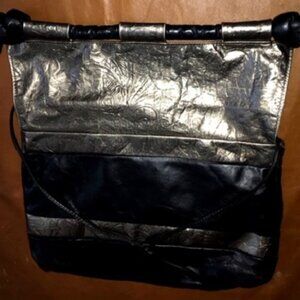 Ohh Ashley Blush Gold Leather Handbag Purse, Quad Opening, pristine cond…